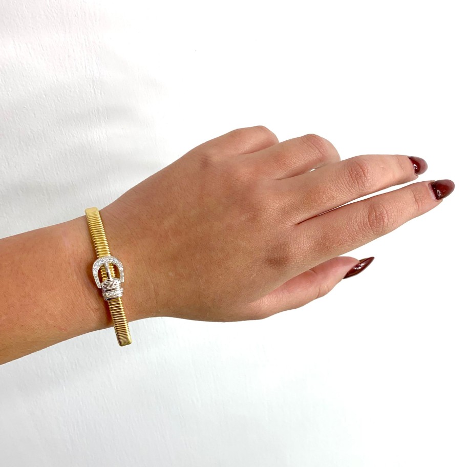 Bracciali Marcello Pane | Bracciale Tubo Belt Gold