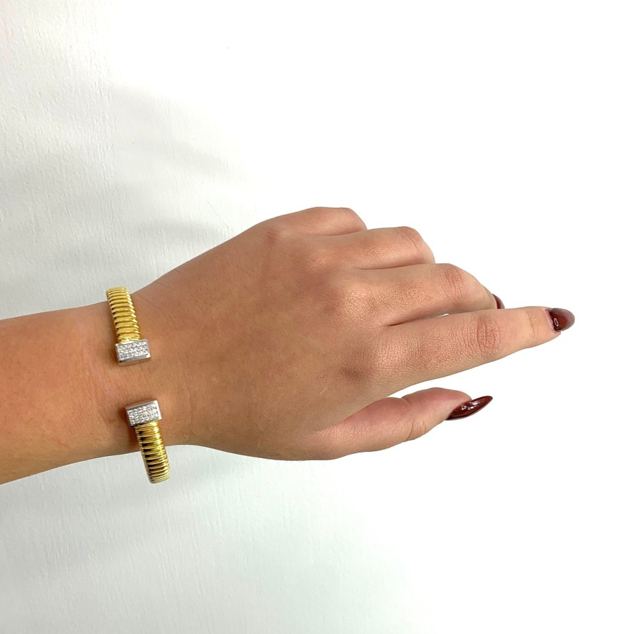 Bracciali Marcello Pane | Bracciale Tubo Square Gold