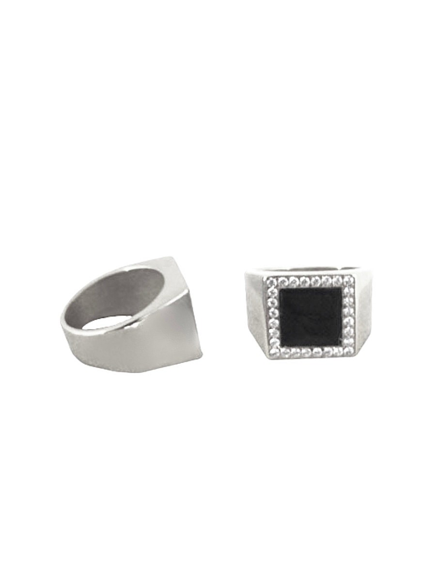 Anelli Sarah Luxury | Anello Chevalier Square Black