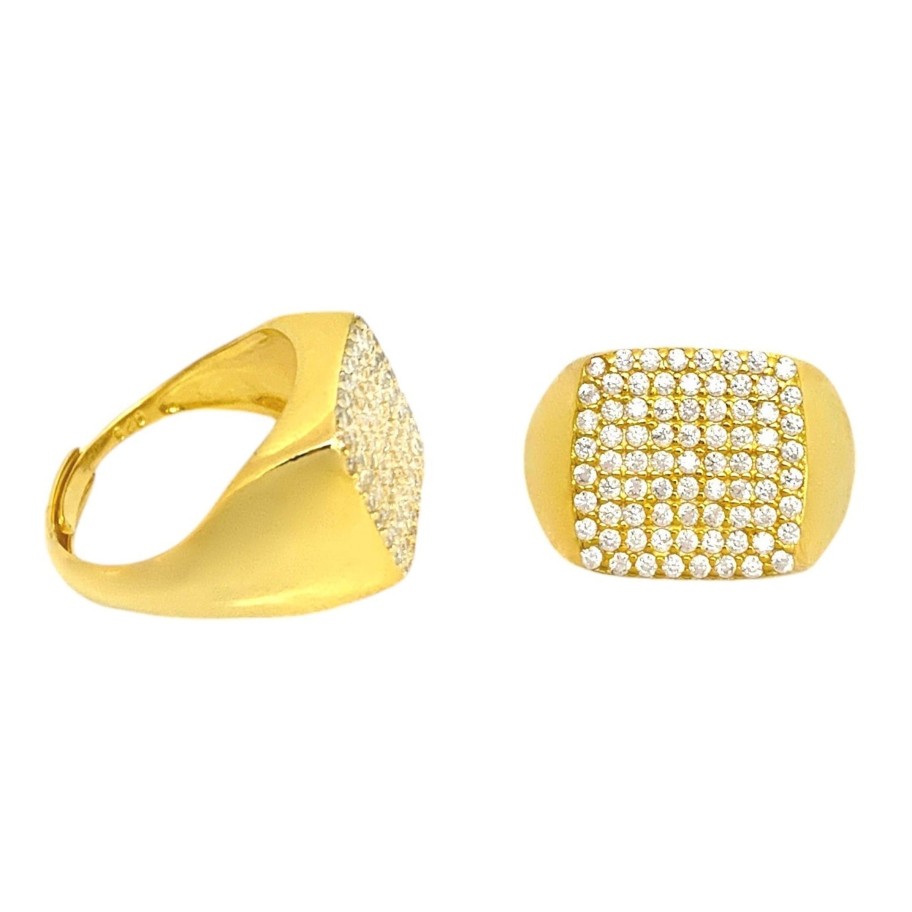 Anelli Sarah Luxury | Anello Chevalier Quadrato Luxury